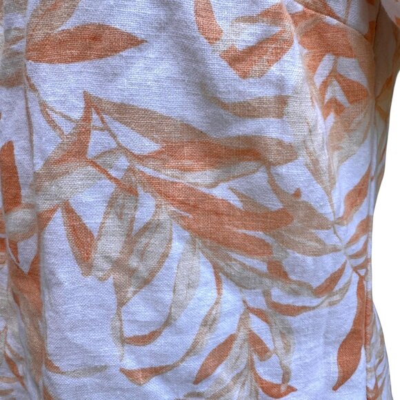 Abercrombie & Fitch Puff Sleeve Mini Dress Sz Small Pockets Tropical Linen Blend - Picture 4 of 11